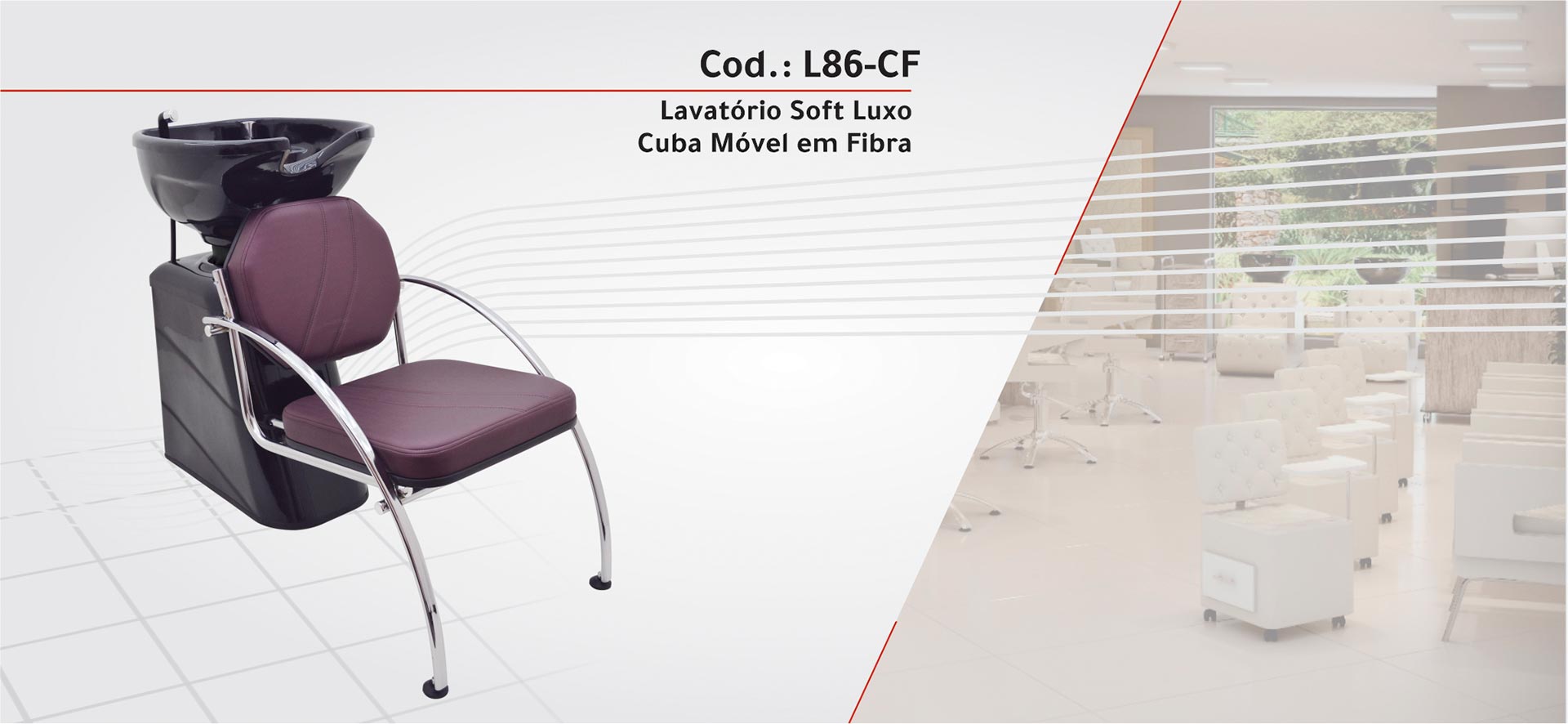 L86- CF - Lavatório Soft Luxo - Cuba Fibra Móvel