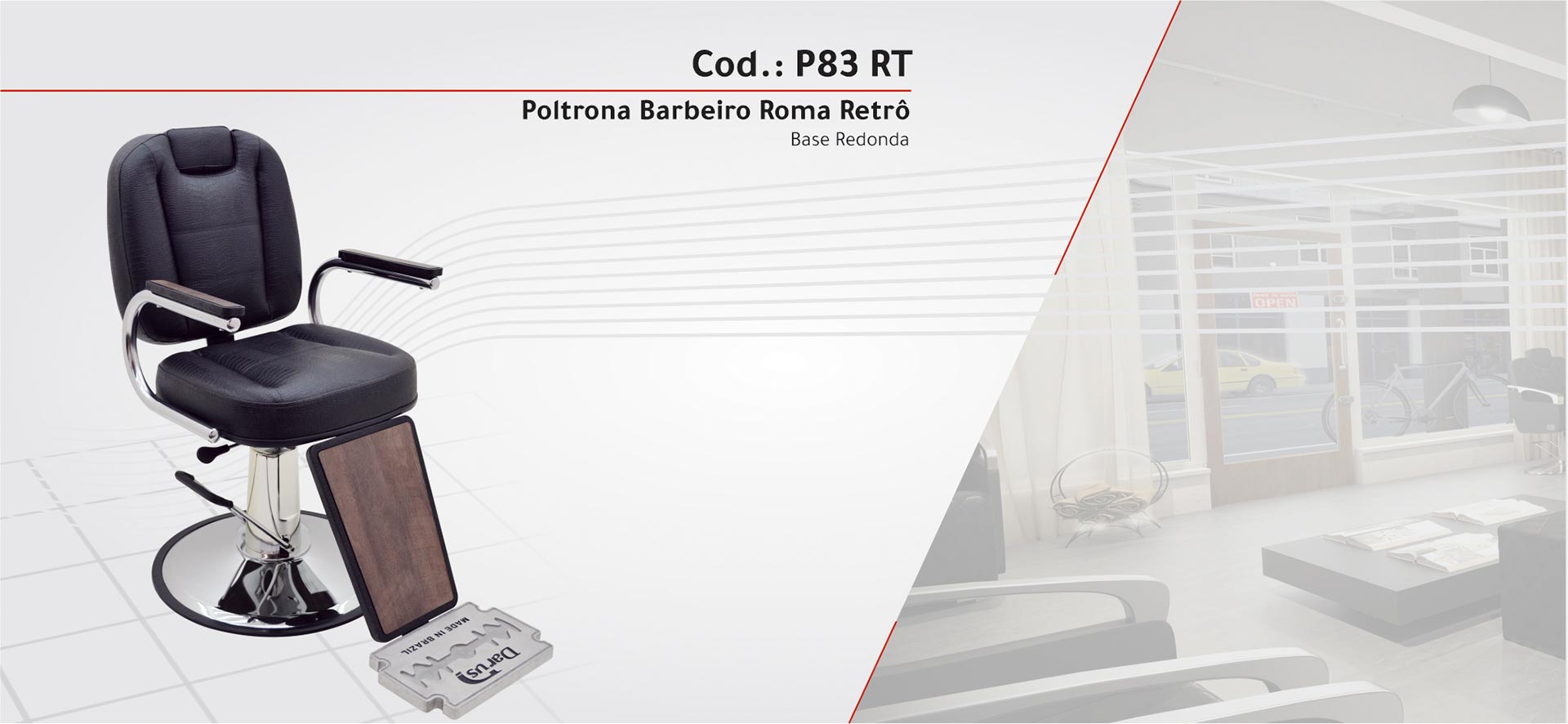 P83 - RT - Poltrona Barbeiro Roma Retrô